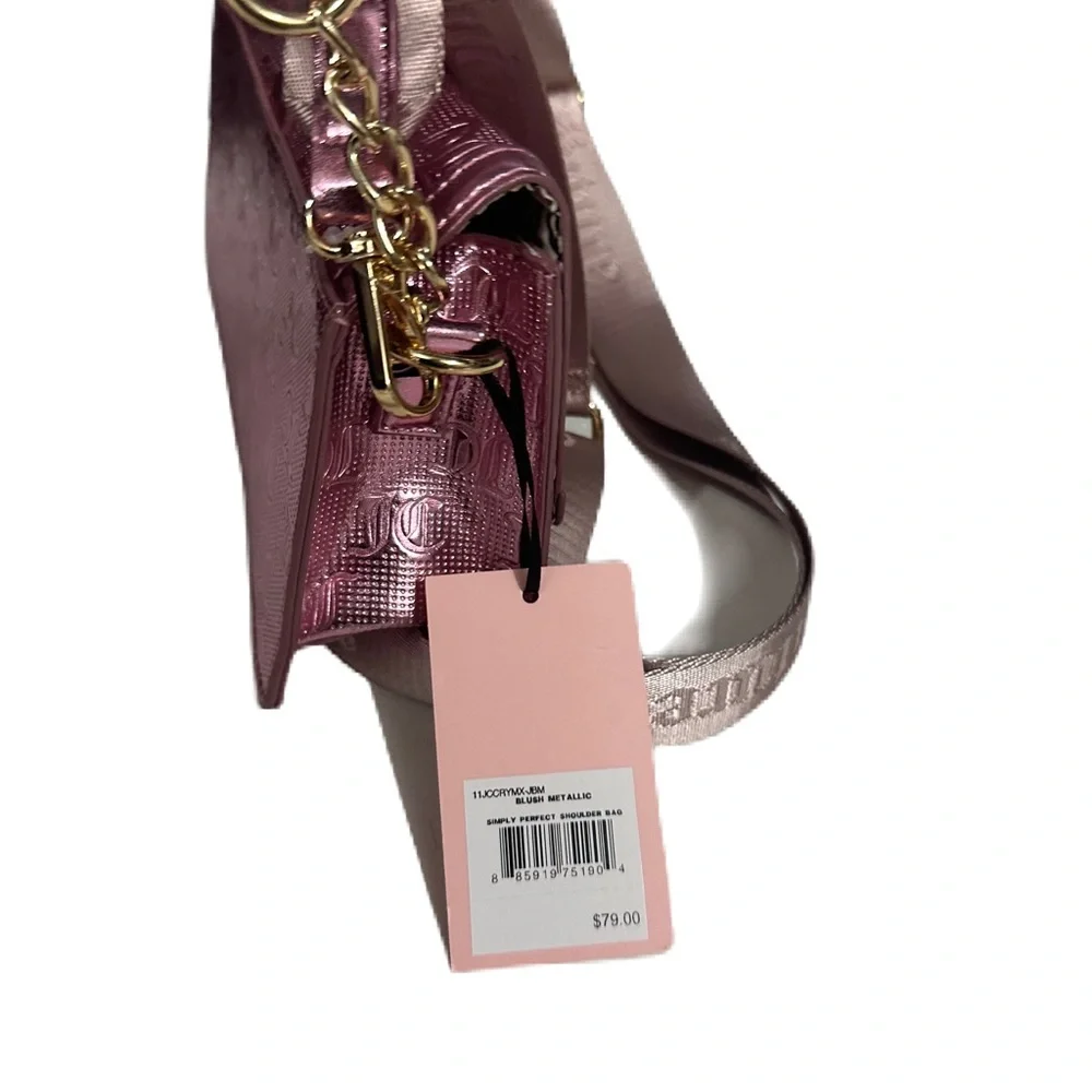 Juicy‎ Couture Fashionista Shoulder Bag Crossbody Metalic Blush